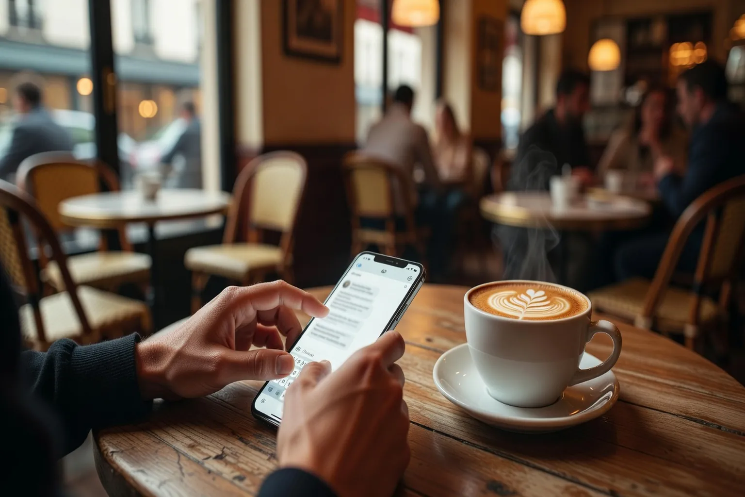 Smartphone avec application de rencontre — premier message