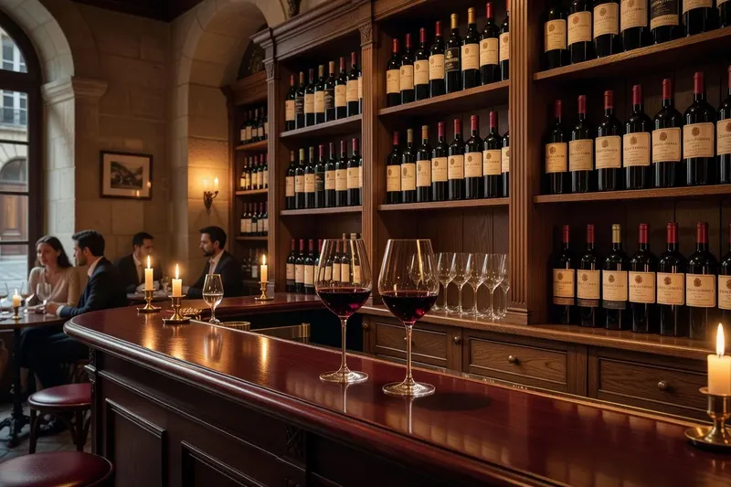 Bar à vin élégant à Bordeaux propice aux rencontres matures