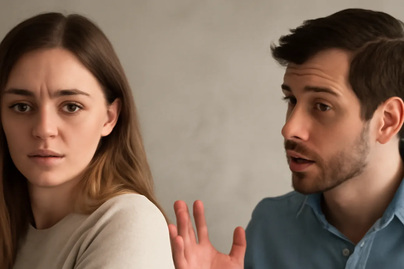 Homme seul face à une femme qui se recule, illustrant l'effet interrogatoire et les erreurs de séduction