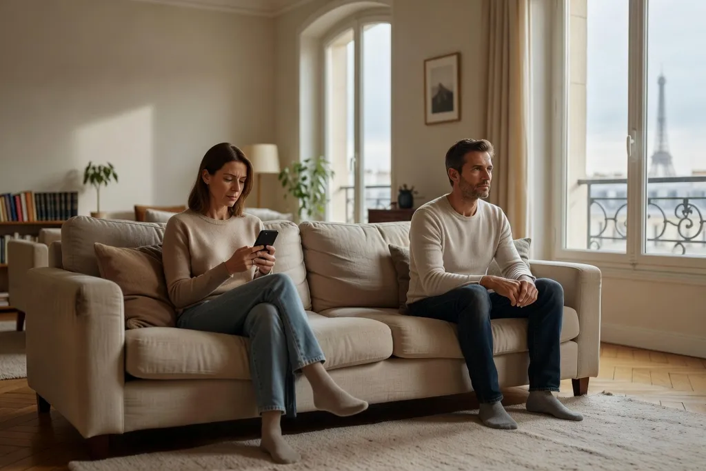 Homme regardant son téléphone sans envoyer de relances répétées