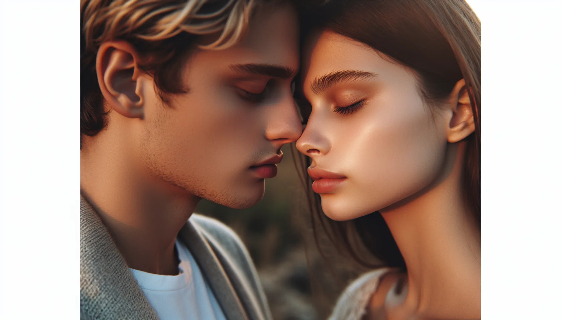 Couple romantique qui s'embrasse