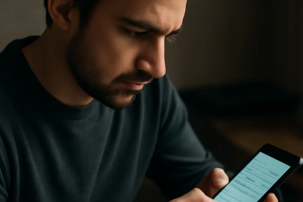 Personne consultant les paramètres de confidentialité d'une application sur son téléphone
