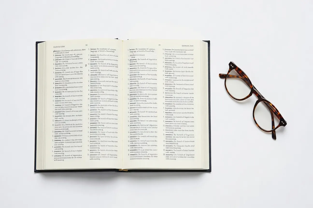 Dictionnaire ouvert sur la page FKK avec termes et définitions illustrés