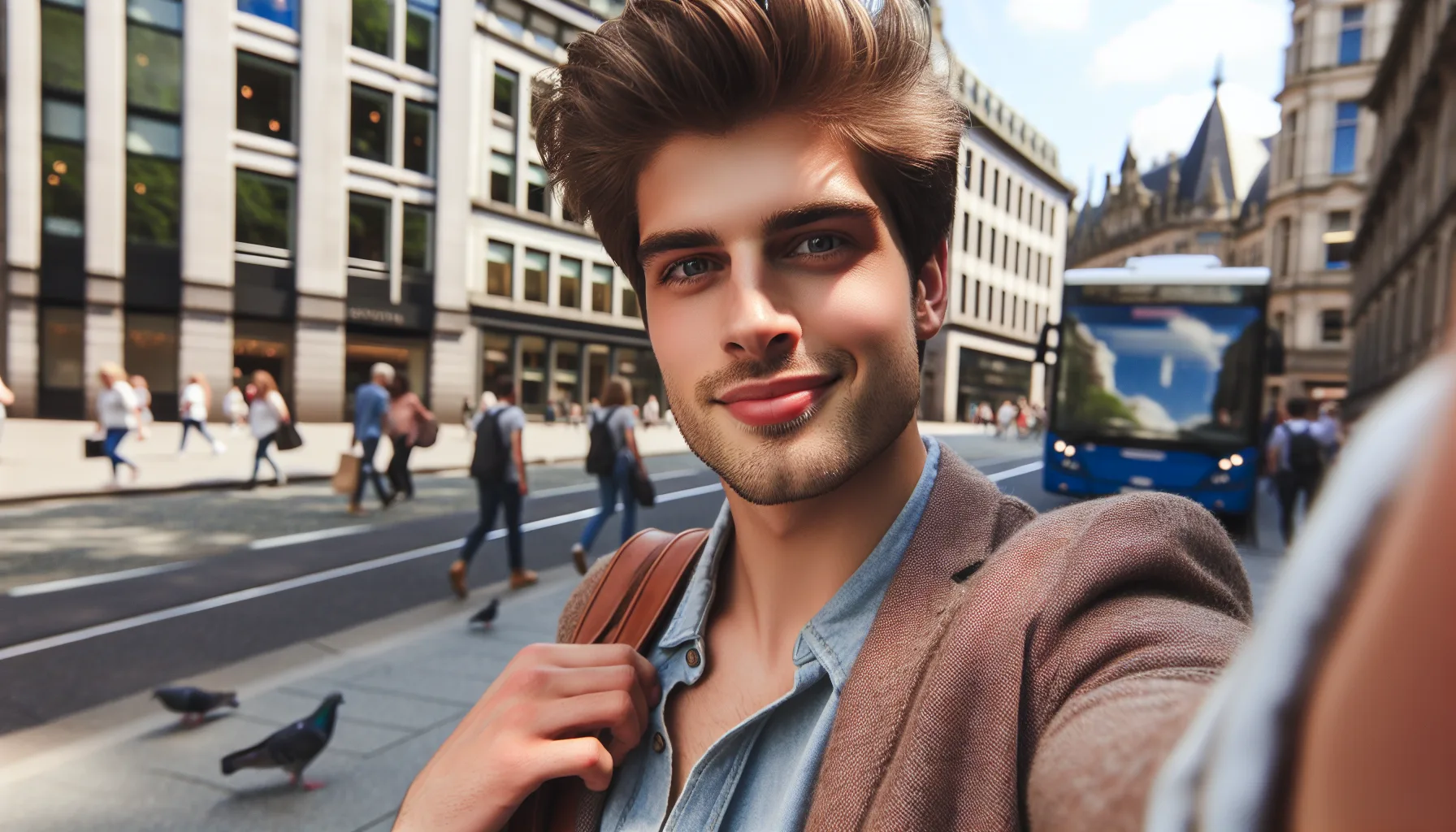 Homme souriant avec une photo de profil réussie